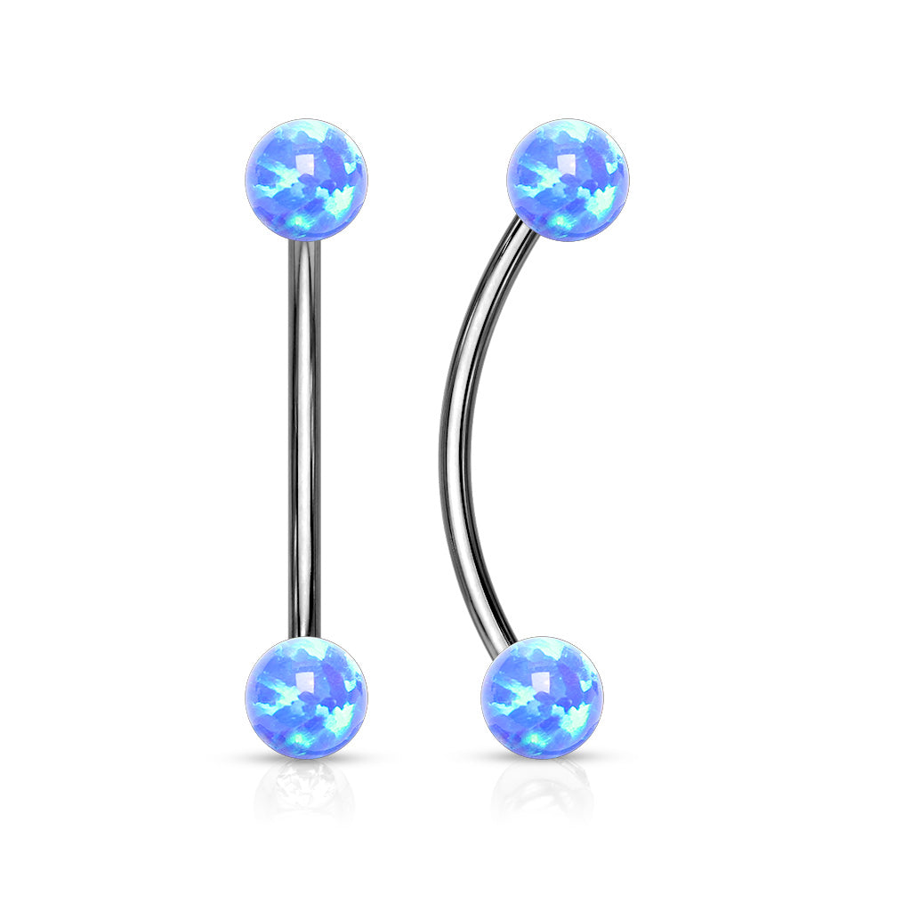16G Surgical Steel Opal Ends for Snake Eye Piercings